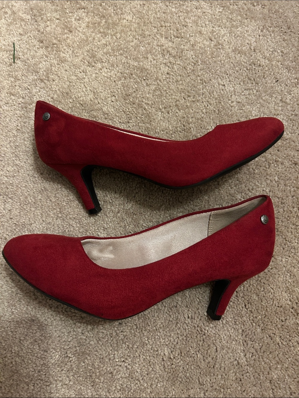 Life Stride Soft System Red Suede Mid Heel 👠Pumps